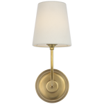 Featuring Vendome 16" Cordless Single Sconce Hand-Rubbed Antique Brass by Visual Comfort at Amethyst Home. Vendome 16" Cordless Single Sconce in Hand-Rubbed Antique Brass with Linen Shade
Overall Dimensions: 5.5" L x 5.5" W x 14.25" HWeight : 3 lbs.. Amethyst Home provides interior design, new construction, custom furniture, and area rugs in the San Diego metro area