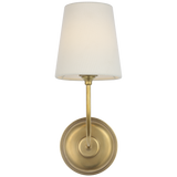 Featuring Vendome 16" Cordless Single Sconce Hand-Rubbed Antique Brass by Visual Comfort at Amethyst Home. Vendome 16" Cordless Single Sconce in Hand-Rubbed Antique Brass with Linen Shade
Overall Dimensions: 5.5" L x 5.5" W x 14.25" HWeight : 3 lbs.. Amethyst Home provides interior design, new construction, custom furniture, and area rugs in the San Diego metro area
