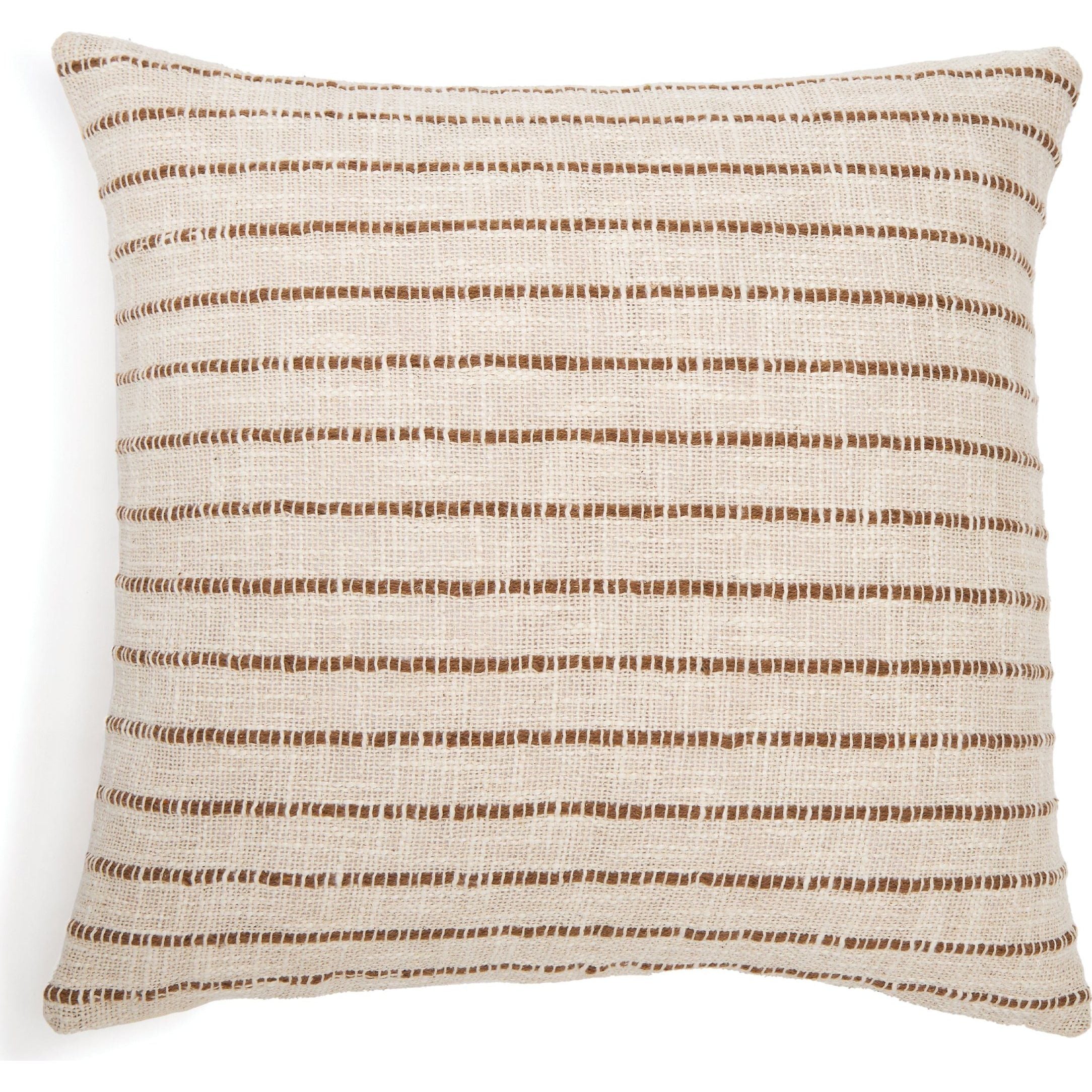 Jojo 20" x 20" Pillow With Insert - Ivory / Walnut  Pom Pom At Home