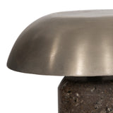 Zana Cordless Table Lamp - Antique Nickel - Charcoal Travertine | shipping 10/15/2026