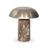 Zana Cordless Table Lamp - Antique Nickel - Charcoal Travertine | shipping 10/15/2026
