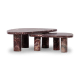 Zion Nesting Coffee Tables - Merlot Marble | shipping 10/10/2026