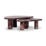 Zion Nesting Coffee Tables - Merlot Marble | shipping 10/10/2026