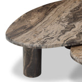 Zion Nesting Coffee Tables - Rocky Brown Marble | shipping 09/15/2026