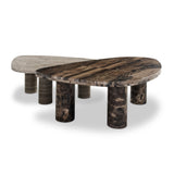 Zion Nesting Coffee Tables - Small Antique White Marble + Large Rocky Brown Marble - Antique White Marble | shipping 09/15/2026