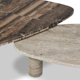 Zion Nesting Coffee Tables - Small Antique White Marble + Large Rocky Brown Marble - Antique White Marble | shipping 09/15/2026