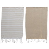 Pair of Woven Cotton Haman Tea Towel with Fringe