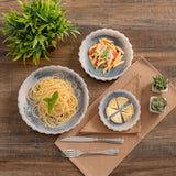 Curvy Edge Grey Bowl Set of 3