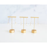 Pearl and Glass Statement Threader Earrings