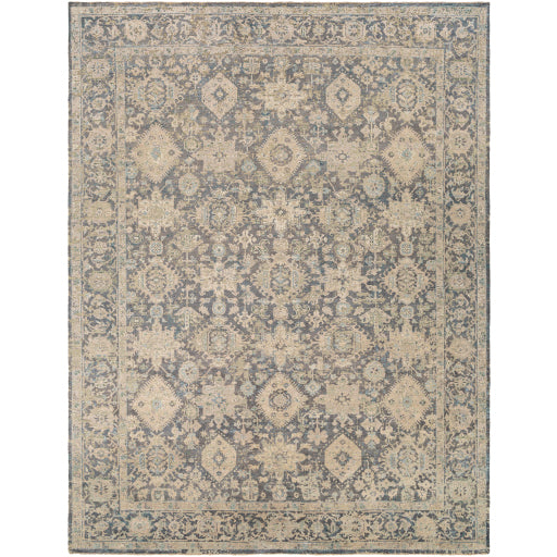The Piccadilly Rug handmade from silk and wool it showcases traditional inspired designs comfort, and sophistication. This rug provides a durability that can not be found in other handmade constructions, and boasts the ability to be thoroughly cleaned as it contains no chemicals that react to water, such as glue. Made with Silk Wool with a Low Pile. Limited Warranty.  Amethyst Home provides interior design, new construction, custom furniture, and area rugs in the Dallas metro area