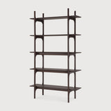 Pi Mahogany Dark Brown 5 Shelves Wall Shelf