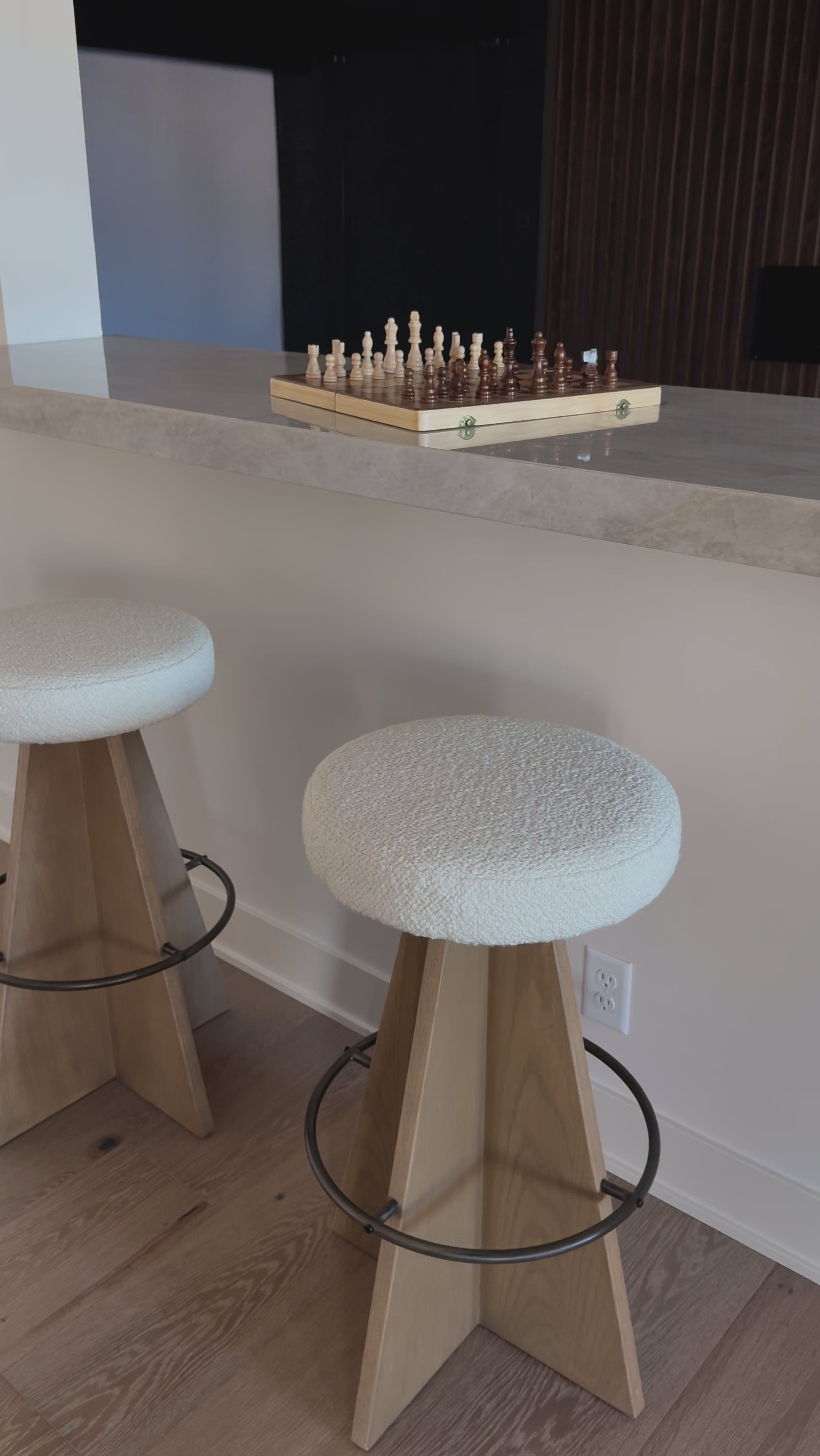 A gorgeous silhouette -- the Damon stool is an Amethyst fave. Amethyst Home provides interior design, new home construction design consulting, vintage area rugs, and lighting in the Seattle metro area.