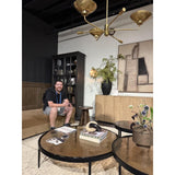 Yoko Smoked Brown Cast Glass Nesting Table | shipping 02/10/2026