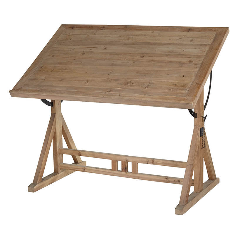 Wood Drafting Table - Amethyst Home