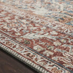 The Layla Collection is traditional and timeless, with a beautiful lived-in design that captures the spirit of an old-world rug. This traditional power-loomed rug is crafted of 100% polyester with a classic and sophisticated color palette and subtle patina.  Power Loomed 100% Polyester LAY-04 Ocean/Rust