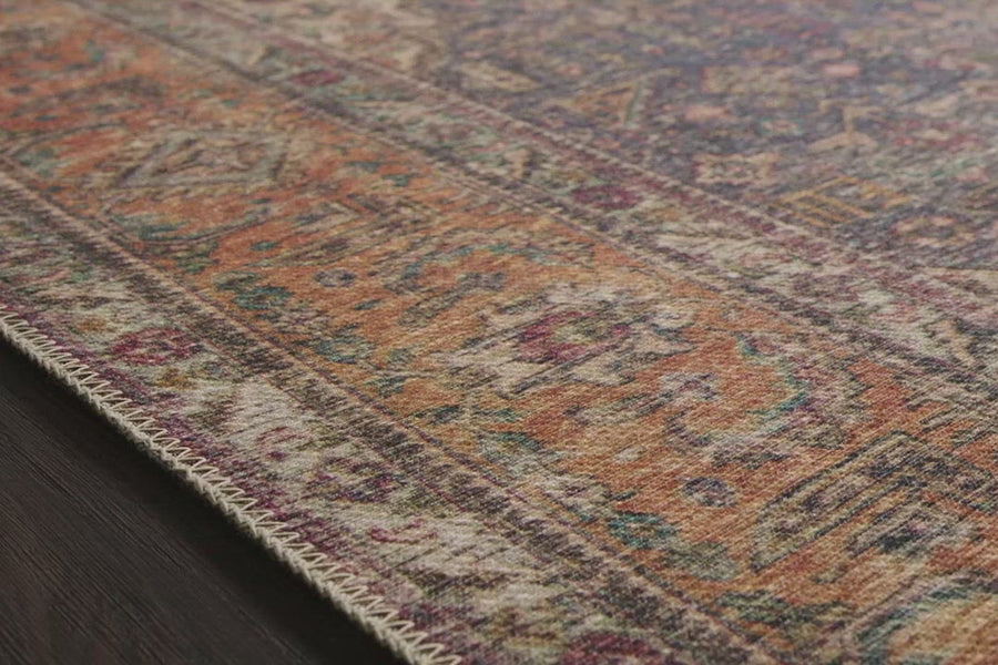 Timeless and classic, the Loren Collection offers vintage hand-knotted looks at an affordable price. Using the most advanced rug-making technology, these printed designs provide a textured effect by portraying every single individual knot on a soft polyester base.  Power Loomed 100% Polyester LQ-02 Plum / Multi