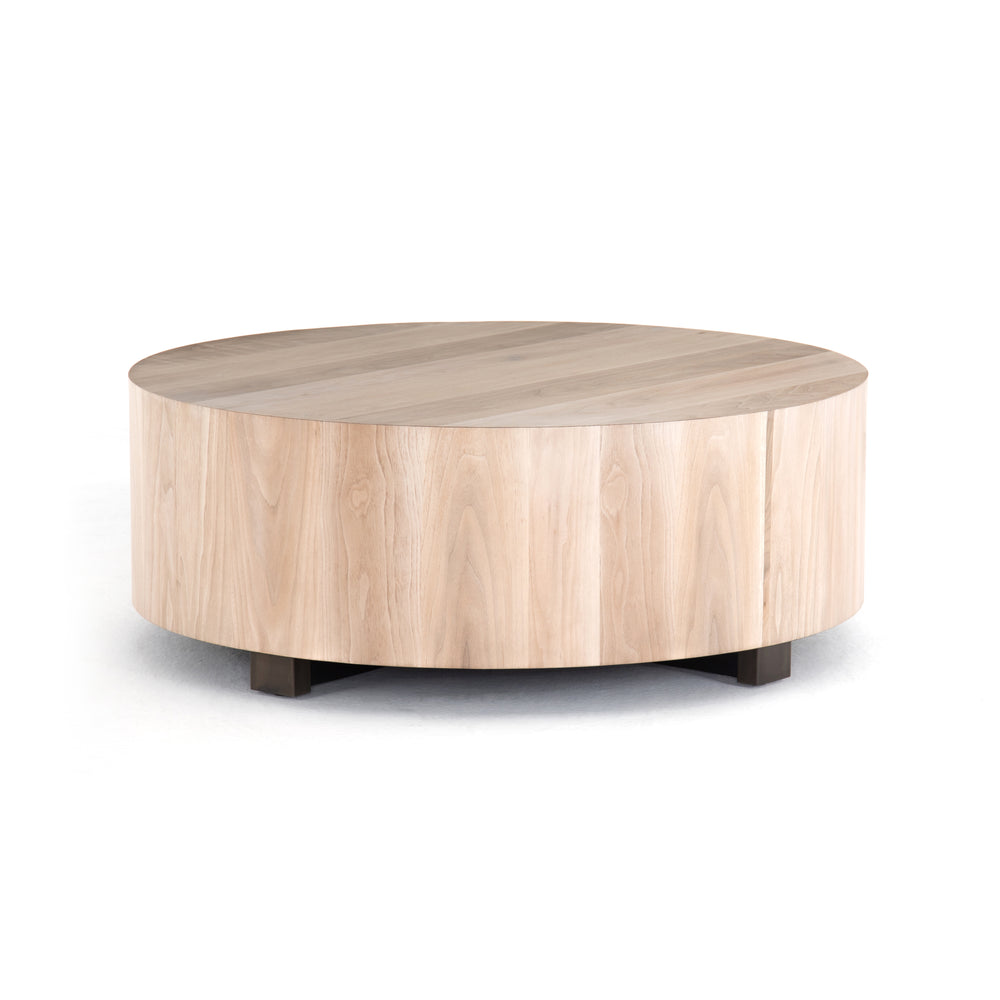 Featuring Hudson Coffee Table - Ashen Walnut by Four Hands at Amethyst Home. Stunning forces of nature are captured in a walnut-finished coffee table, as spalted primavera and yukas woods are hand-shaped into a cylindrical silhouette. Reflective of woods' natural character, a slight color variance is possible. 
Overall Dimensions: 40"W x 40"L x 15"H
Colors.  Amethyst Home provides interior design, new home construction design consulting, vintage area rugs, and lighting in the Charlotte metro area.