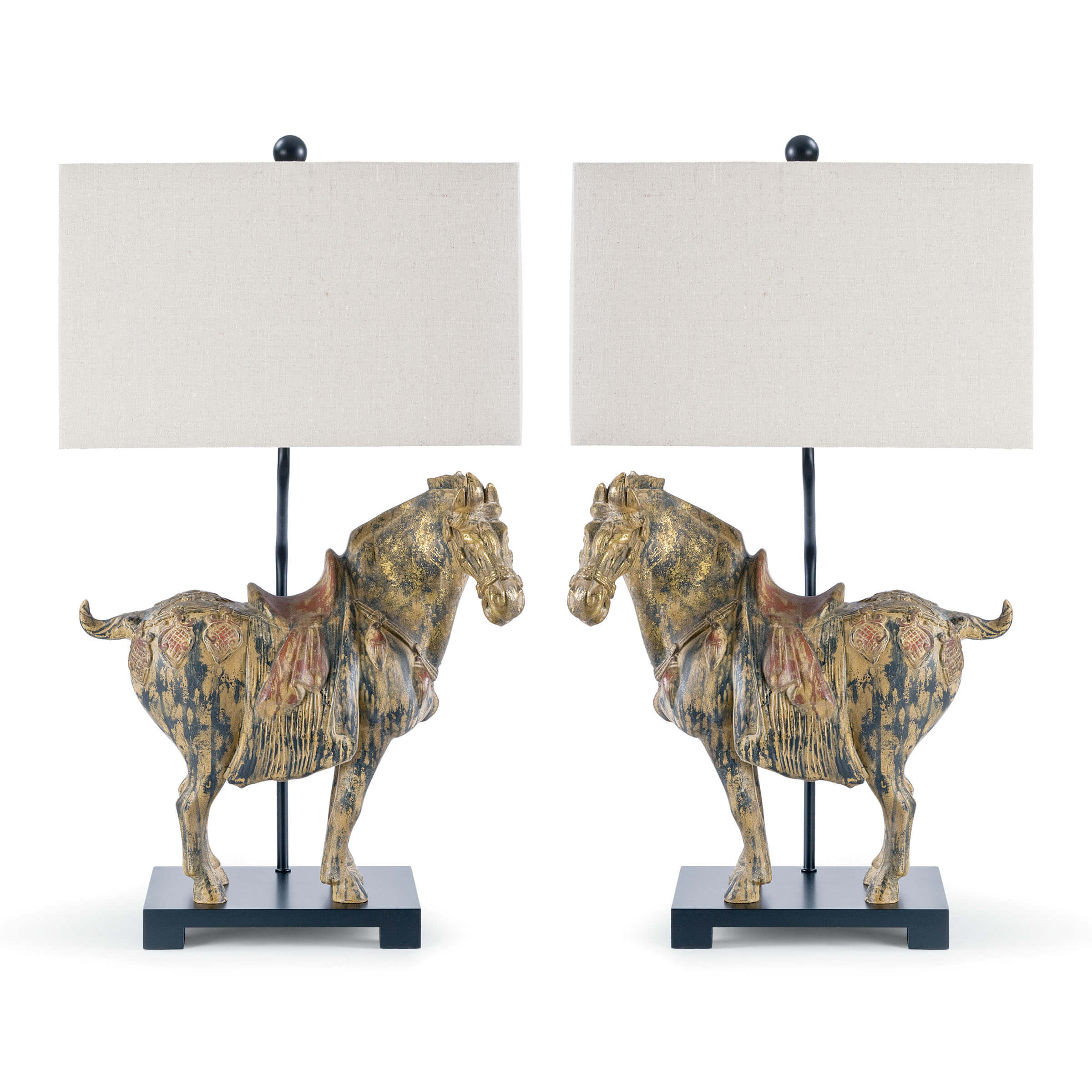 Dynasty Horse Table Lamps Pair - Amethyst Home