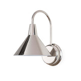 This Dublin Polished Nickel Sconce has clean lines, creating a modern industrial look. These are the perfect sophisticated touch for any bedroom, kitchen, or hallway  Size: 7.75"w x 11"d x 13"h Material: Steel