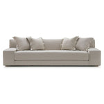 The ultimate low, cozy sofa. We would put this Esme sofa from Verellen in the family room, living room, or movie theater. The juxtaposition of a juicy, miniature-spring filled down-wrapped cushion and firm back is ultra comfortable. We love the thick, firm arms for resting cell phones & snacks. Enjoy this sofa upholstered or slipcovered.