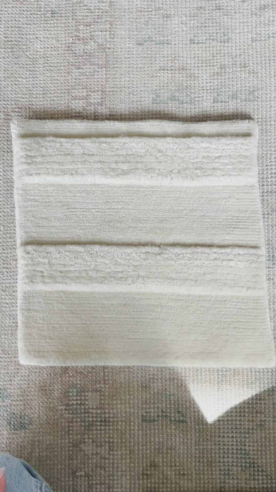 Custom Merino Wool Hand-Knotted Rug - Dokar - Natural White