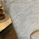 Fernando Wing Chair Dodo in 206 Poodle Fabric and Sealed Walnut. 