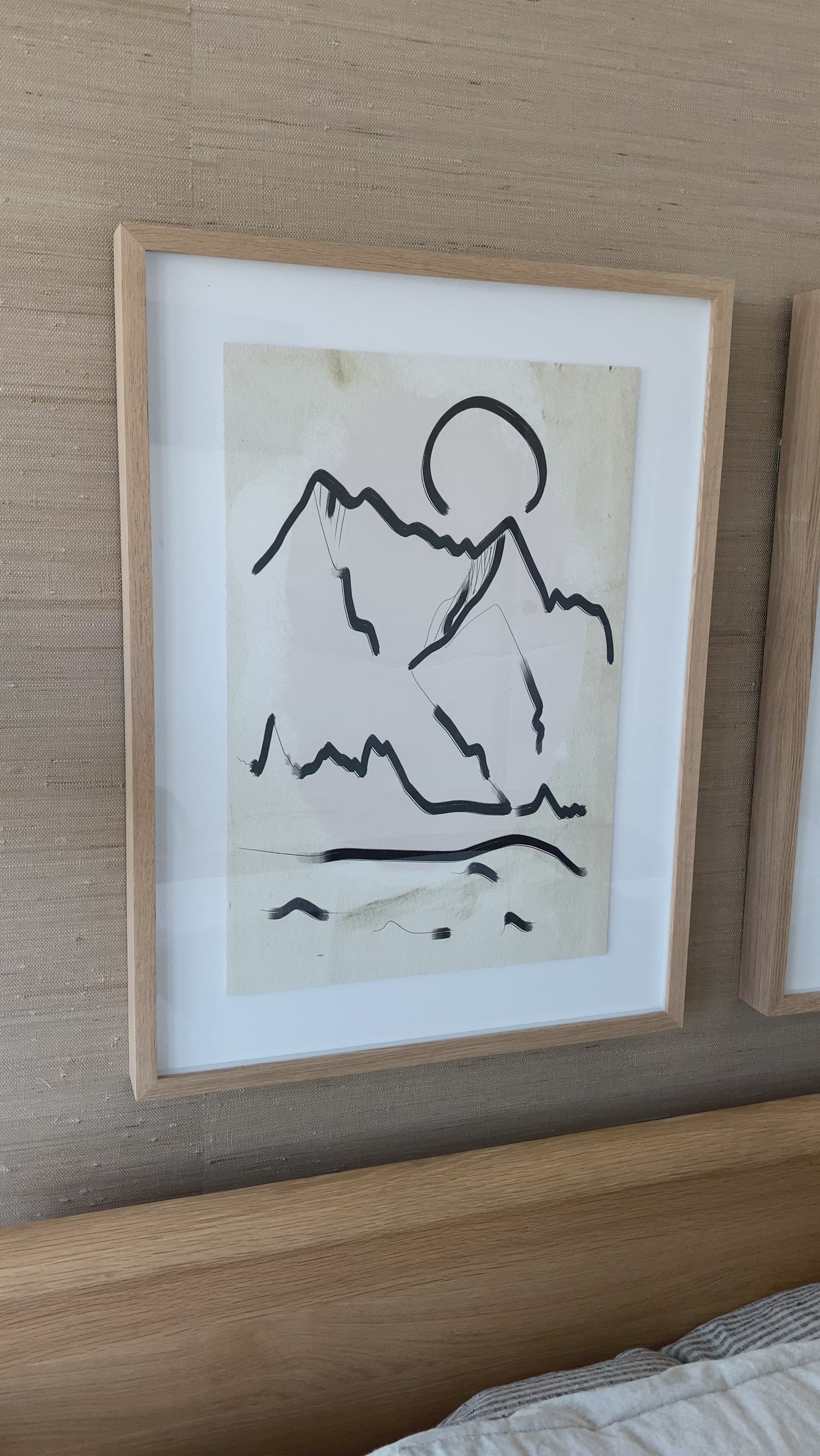 We love the clean contrast Mountain High II Art bings to a space. Original rendering by Bangkok-based art house Coup D'Esprit, this is framed within vertical grain white oak for a museum-quality look.  Compete the look with Mountain High I, III & IV!
