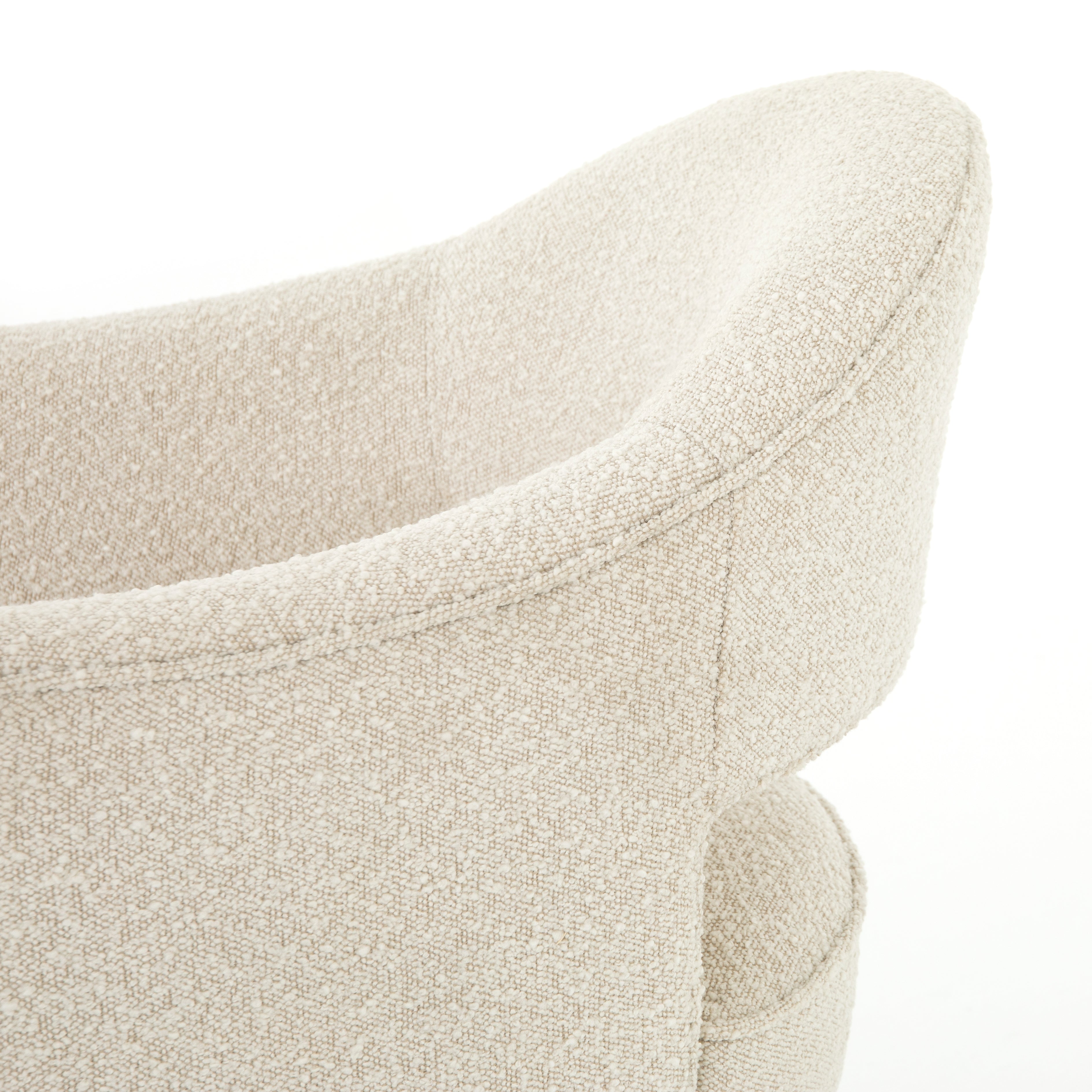 We love the textured look of this Adara Knoll Natural Desk Chair. The high back make this both a comfortable and supportive chair for your office or other area.   Overall Dimensions: 27.50"w x 28.00"d x 34.00"h Seat Depth: 21" Seat Height: 20" Arm Height from Floor: 28" Arm Height from Seat: 8"
