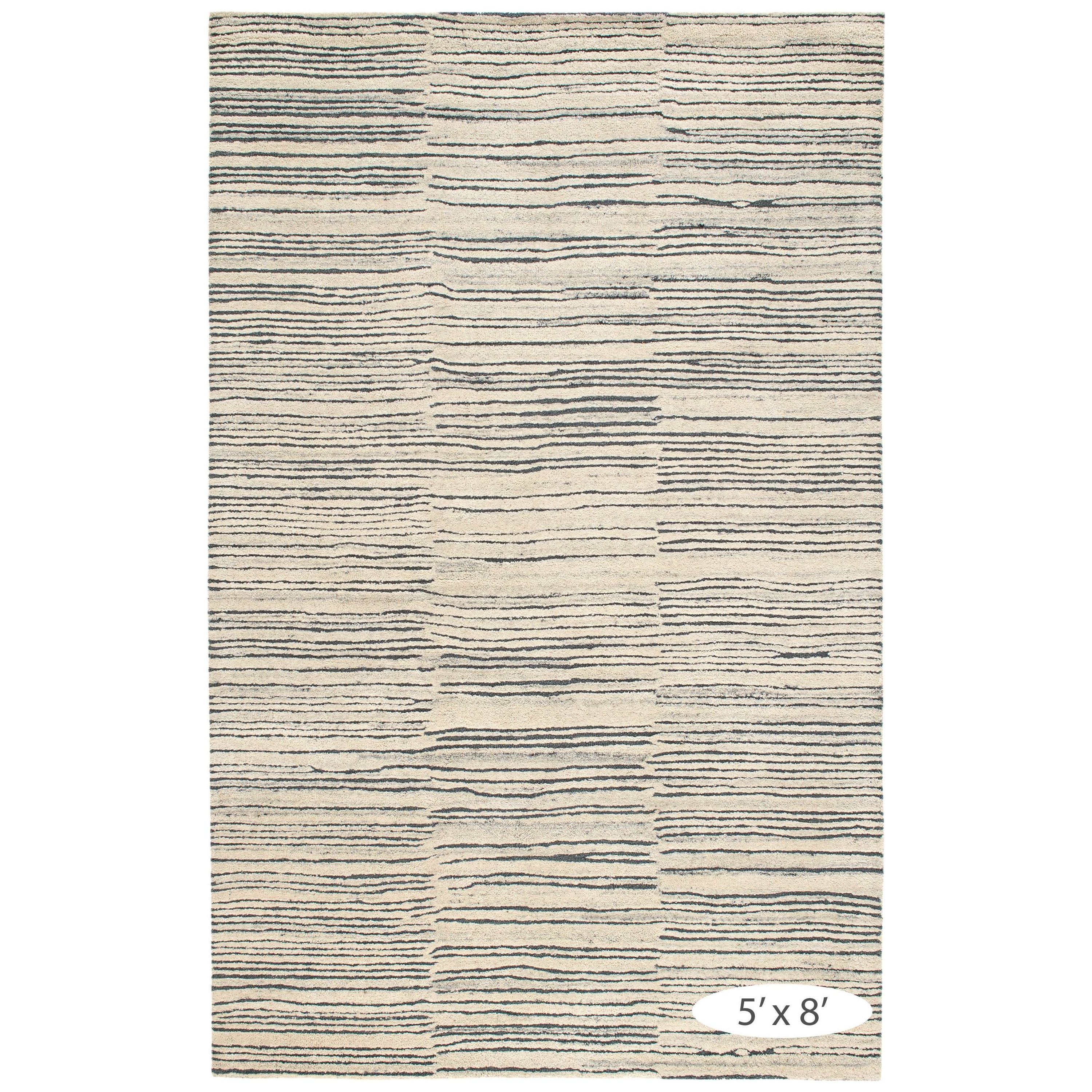 Inspired by substrate layers of sandstone sediments that chronicle the millennia, this luxurious, irregularly striped wool rug will stand the test of time. The subtle degradations of a natural undyed fleece pile enhance the finely observed irregular striping in a softly mineral palette. The subtle beauty of the higher sheared tufts emphasizes the contrast of the densely looped stripes. Amethyst Home provides interior design, new construction, custom furniture, and area rugs in the Miami metro area.
