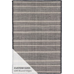 Part of our Bunny Williams collection, this delicately striped, black indoor/outdoor rug was inspired by an antique rug sample from the designer's own personal collection. Handcrafted from 100% PET, a washable polyester fiber made from recycled plastic bottles. Amethyst Home provides interior design, new construction, custom furniture, and area rugs in the Alpharetta metro area.