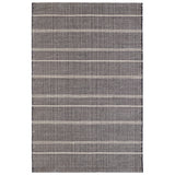 Part of our Bunny Williams collection, this delicately striped, black indoor/outdoor rug was inspired by an antique rug sample from the designer's own personal collection. Handcrafted from 100% PET, a washable polyester fiber made from recycled plastic bottles. Amethyst Home provides interior design, new construction, custom furniture, and area rugs in the Dallas metro area.
