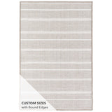 Part of our Bunny Williams collection, this delicately striped, black indoor/outdoor rug was inspired by an antique rug sample from the designer's own personal collection. Handcrafted from 100% PET, a washable polyester fiber made using recycled plastic bottles. Amethyst Home provides interior design, new construction, custom furniture, and area rugs in the Boston metro area.