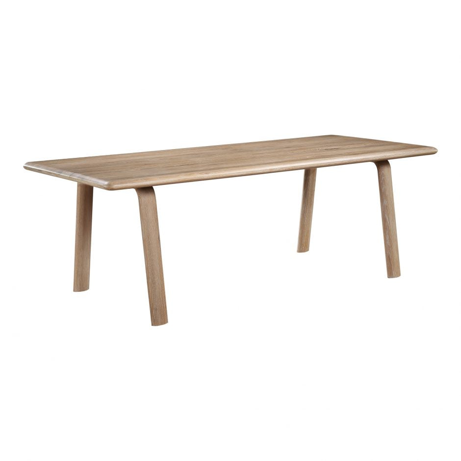 The Malibu dining table embodies an organic aesthetic through its design. Thick pieces of solid white Oak wood is used from head to toe, showing off this pieces beautiful grain pattern and shades. The rounded edges on the legs and table-top creates a flow that is more contemporary and natural. With seating space for 10, the Malibu dining table can host the entire neighborhood.