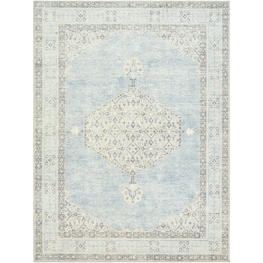 Becki Owens x Surya Tapis médaillon en denim Lila