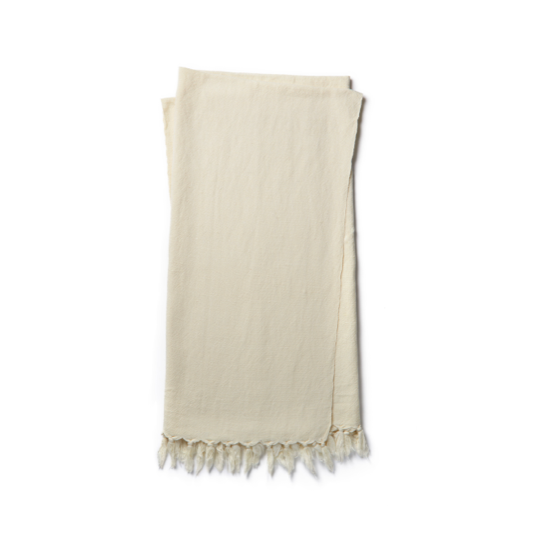 With its casual sensibility and timeless appeal, Brody Ivory Throw by ED is the perfect finishing accent for any room. Brody is handcrafted in India of linen and cotton.  Size: 4'2" x 5'  Handcrafted Linen | Cotton Made in India  Dry Clean
