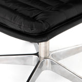 Featuring Malibu Desk Chair - Rider Black by Four Hands at Amethyst Home. Paired back and fashion-forward, this minimalist Malibu Desk Chair in black top-grain leather offers maximum comfort. Inspired by workspaces of the ‘50s and ‘60s. Stainless steel casters make for stylish ease in the workplace. Height not adjustable.
Overall Dimensions: 20.75"W x 26.2.  Amethyst Home provides interior design, new home construction design consulting, vintage area rugs, and lighting in the Park City metro area.