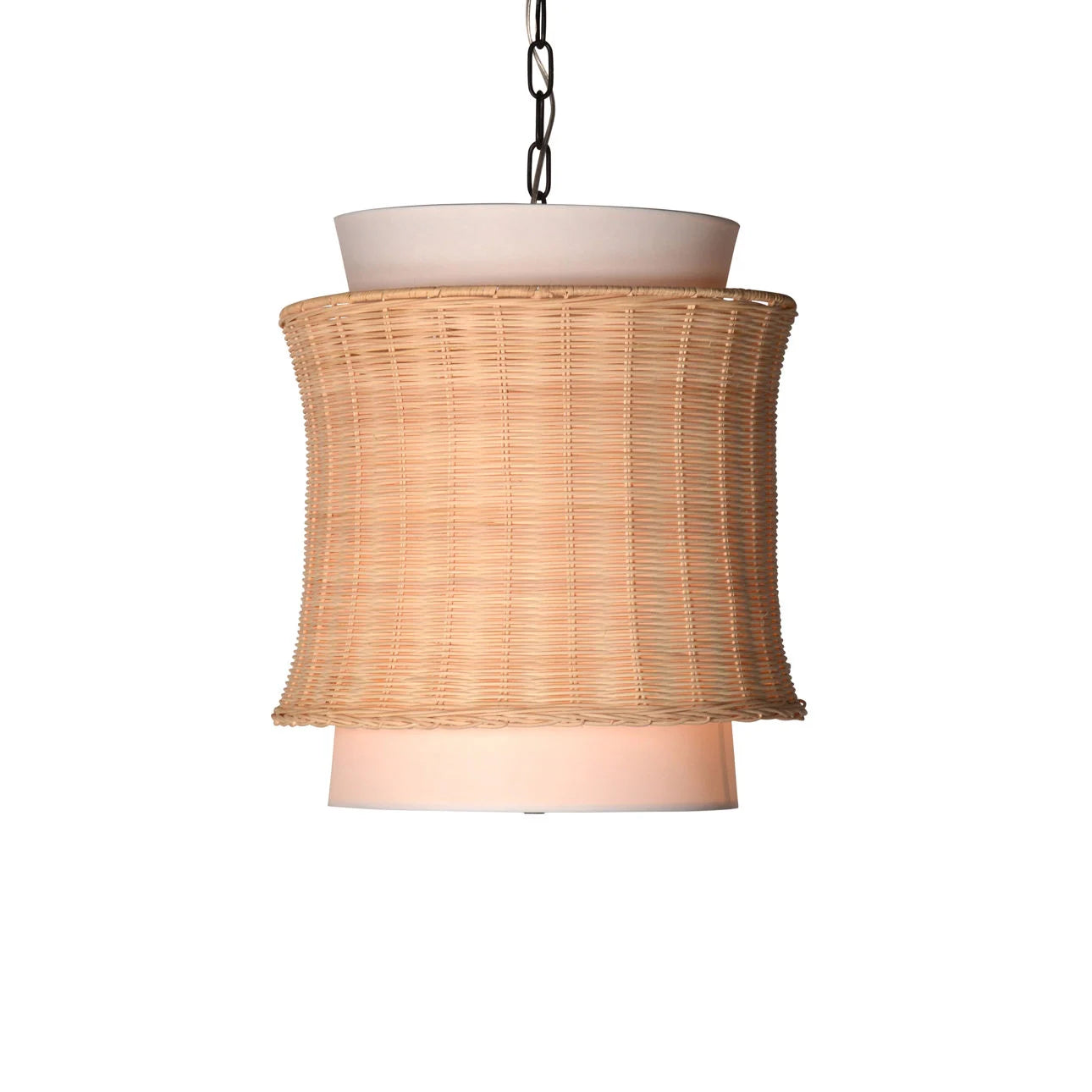 Made of fabric and beautifully natural woven rattan, the Chrisley Pendant Light is a wonderfully modern and airy fixture to hang above your kitchen island or bedroom nightstands. Amethyst Home provides interior design services, furniture, rugs, and lighting in the Miami metro area.