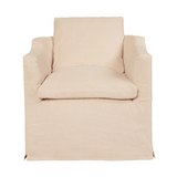 We love the casual, coastal look of this Havana Chair by Cisco Brothers. Pair to complete the look in any living room or office area. Shown in slipcover Brevard Rose.   Dimensions: 32"w x 28"h x 32"d