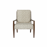 The Montauk Oak Upholstered Chair - Essentials evokes a feeling of warmth and family. This chair has its roots in mid-century style, with a beautiful oak wood frame. The Montauk would be perfectly placed in front of a roaring fireplace or in a cosy lakeside home.   Overall: 26"w x 33"d x 31"h