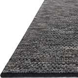 The Collins Amber Lewis x Loloi COI-01 AL Charcoal / Denim rug for Amber Lewis x Loloi is hand-knotted of wool and cotton by skilled artisans in India and GoodWeave-Certified. Collins features varying knotting techniques interwoven to create a uniquely texture pattern. Amethyst Home provides interior design, new construction, custom furniture, and rugs for the Omaha and Lincoln, Nebraska metro area.