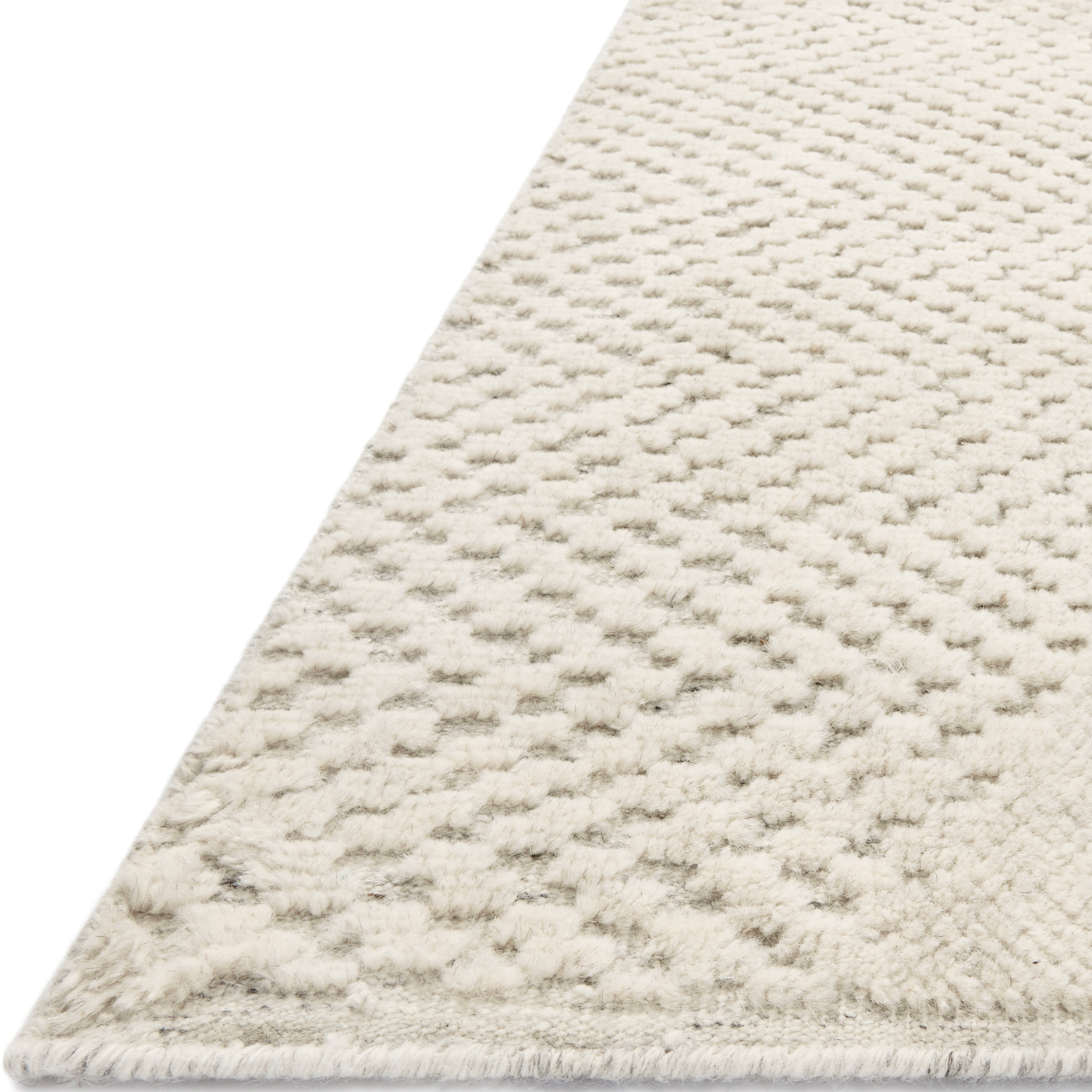 The Collins COI-02 Amber Lewis x Loloi Ivory / Ivory rug for Amber Lewis x Loloi is hand-knotted of wool and cotton by skilled artisans in India. Collins is also GoodWeave-Certified and features varying knotting techniques interwoven to create a uniquely texture pattern, elevating any space with this versatile neutral. Amethyst Home provides interior design, new construction, custom furniture, and rugs for the Omaha and Lincoln, Nebraska metro area.