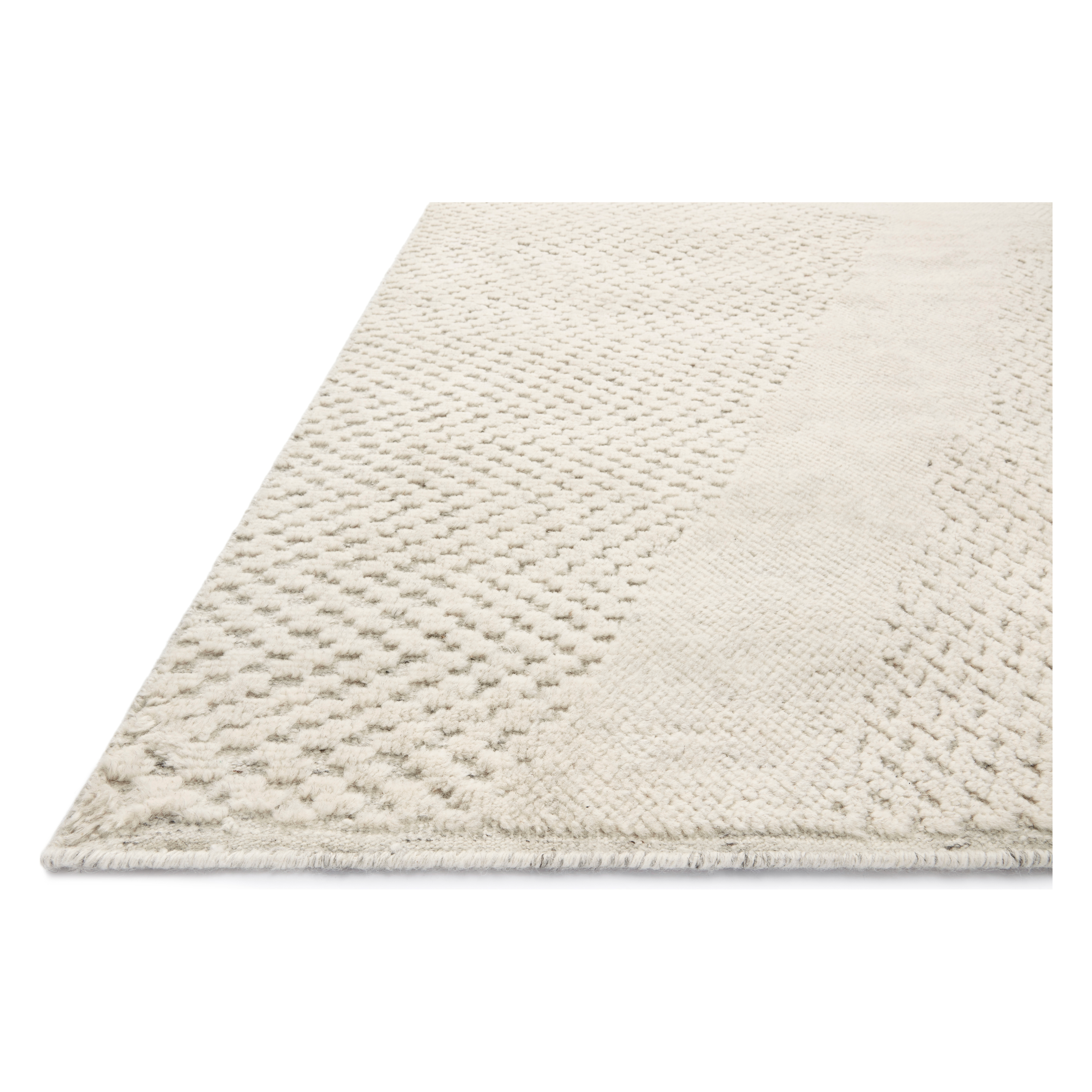 The Collins COI-02 Amber Lewis x Loloi Ivory / Ivory rug for Amber Lewis x Loloi is hand-knotted of wool and cotton by skilled artisans in India. Collins is also GoodWeave-Certified and features varying knotting techniques interwoven to create a uniquely texture pattern, elevating any space with this versatile neutral. Amethyst Home provides interior design, new construction, custom furniture, and rugs for the Winter Park and Orlando metro area.