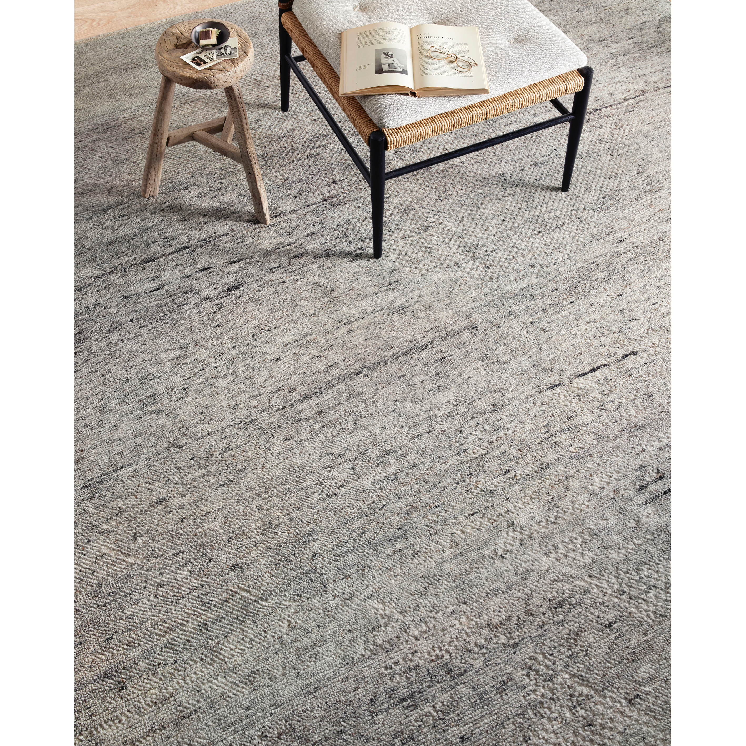 Featuring Collins Amber Lewis x Loloi Pebble / Silver Hand-Knotted Rug by Loloi at Amethyst Home. The Collins Pebble / Silver rug for Amber Lewis x Loloi is hand-knotted of wool and cotton by skilled artisans in India. Collins features varying knotting techniques interwoven to create a uniquely texture pattern, elevating any space with this versatile neutral. Collins is al. Amethyst Home provides interior design, new construction, custom furniture, and rugs for the Monterey, California metro area.