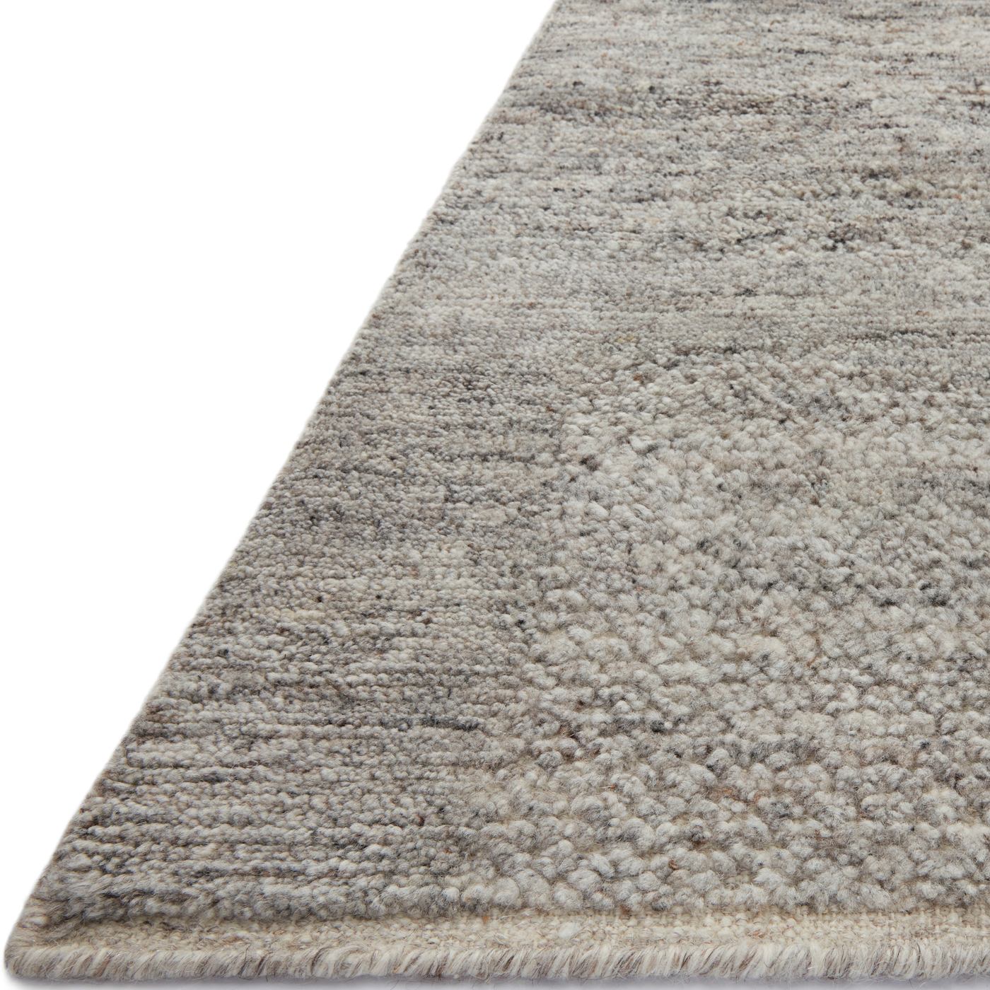 The Collins Amber Lewis x Loloi COI-03 AL Pebble / Silver rug for Amber Lewis x Loloi is hand-knotted of wool and cotton by skilled artisans in India and GoodWeave-Certified. Collins features varying knotting techniques interwoven to create a uniquely texture pattern. Amethyst Home provides interior design, new construction, custom furniture, and rugs for the Omaha and Lincoln, Nebraska metro area.