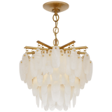 This Cora Medium Semi-Flush Mount from Visual Comfort is art in the form of lighting with its antique-burnished brass finish and hanging alabaster pieces. Sure to be an absolutely head-turner in any entryway, living room, or other large area  Designer: Chapman & Myers