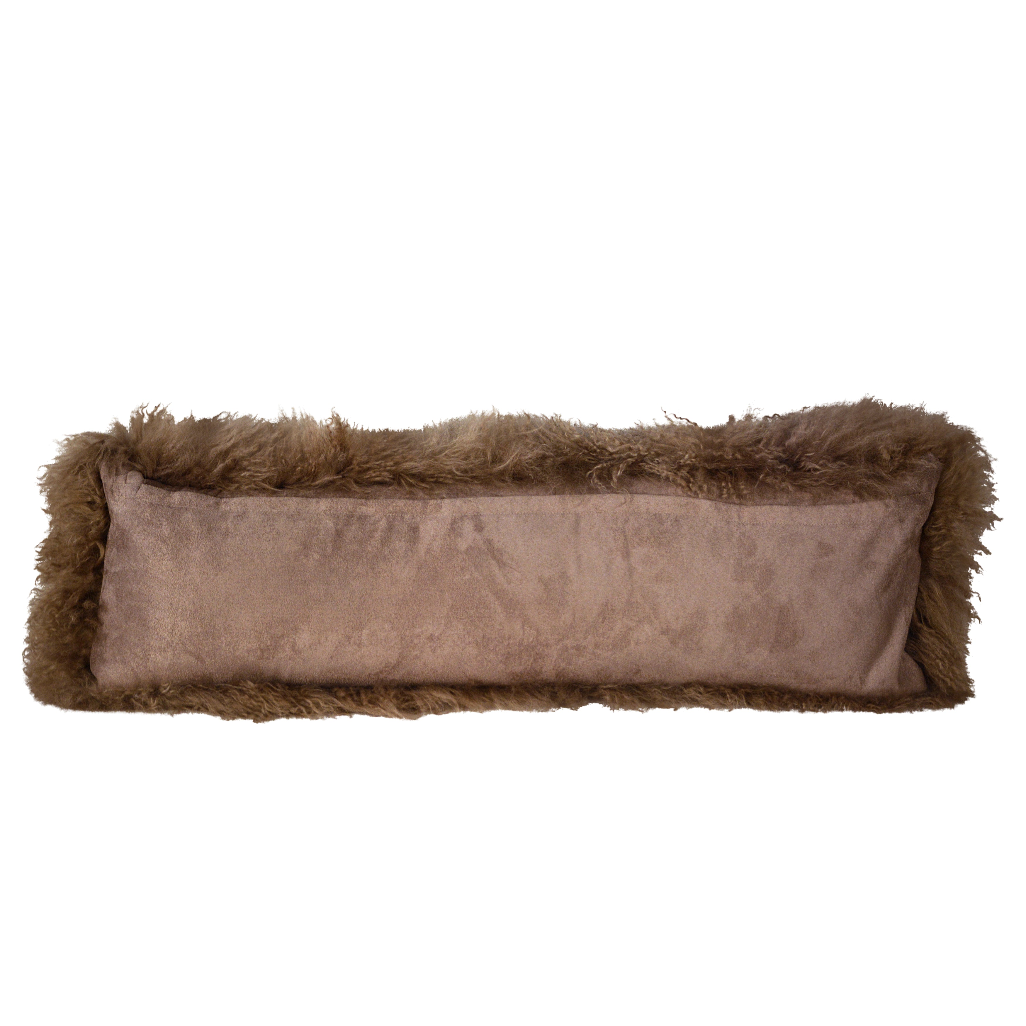 With its unrivaled softness and luxurious lamb fur, this 35x12" pillow will become an instant statement piece. Featuring a lush texture in a beautiful light brown color, completed with a smooth suede back to create the perfect material mix. Pair with other colors and sizes from the same collection.Depth : 6 in Amethyst Home provides interior design, new home construction design consulting, vintage area rugs, and lighting in the Des Moines metro area.