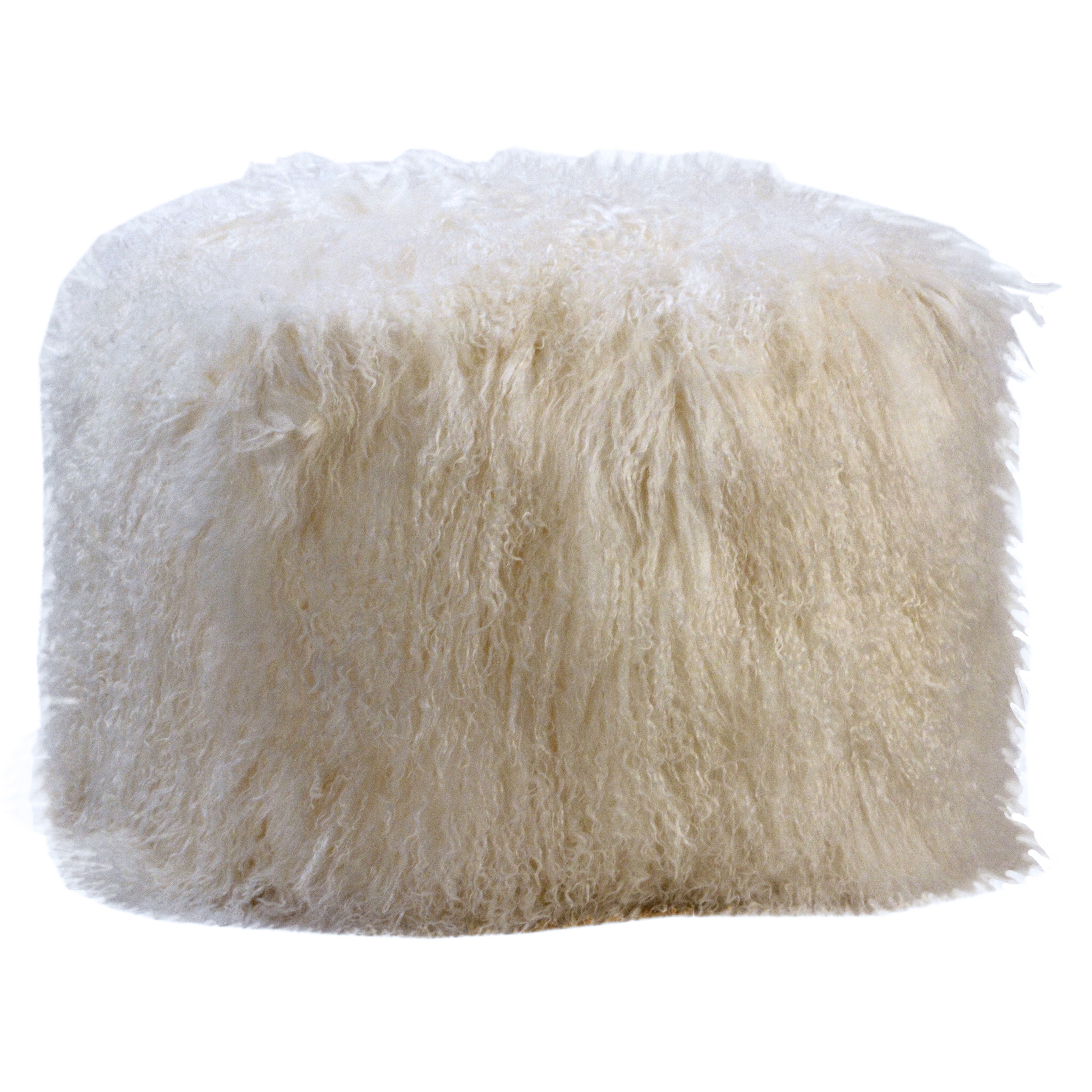 This 18x18” pouf is the perfect complement to any seating arrangement, bringing beautiful texture and natural charm at any part of your home. Wrapped entirely using 100% lamb fur in a stunning natural white color. This pouf offers superior softness and comfort while delivering an inviting feel to your guests.Depth : 18 in Amethyst Home provides interior design, new home construction design consulting, vintage area rugs, and lighting in the Newport Beach metro area.