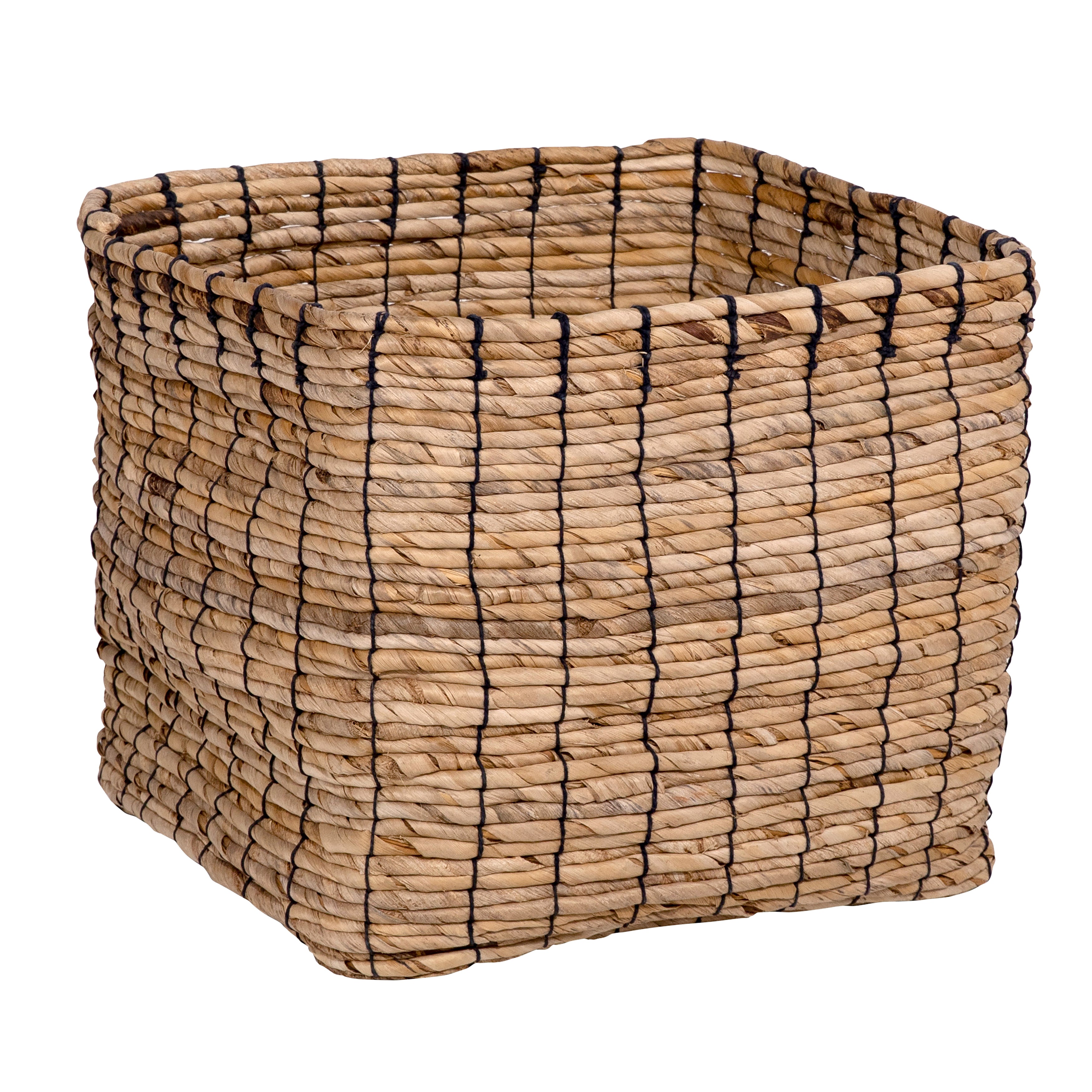 In terms of beauty and functionality, this basket adds dimension and storage wherever it's placed. Beautifully handcrafted in Indonesia using woven Abaca strands. It showcases a square shape figure that makes it easy to style under a console or beside a sofa, perfect for storing towels, throws, or housing your favorite potted plant. Amethyst Home provides interior design, new home construction design consulting, vintage area rugs, and lighting in the Boston metro area.