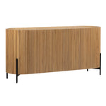 Our Tala Sideboard elevates your entertainment area with a sophisticated, streamlined silhouette. Delicately crafted with an exquisite blend of Mindi and Veneer woods in a flaunting textural effect. Featuring a striking oval shape with two butterfly doors that open four roomy interior shelves. Amethyst Home provides interior design, new home construction design consulting, vintage area rugs, and lighting in the Austin metro area.