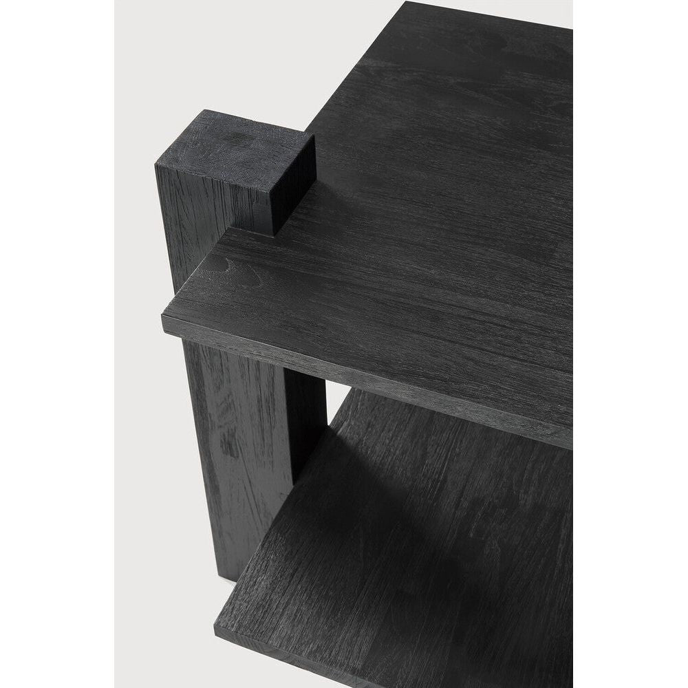 Inspired by the Dutch architectural movement de Stijl, the Abstract side table is not only centred around style, but also purpose. With its contemporary black finish discover new proportions and interest from every angle. Amethyst Home provides interior design, new home construction design consulting, vintage area rugs, and lighting in the Laguna Beach metro area.